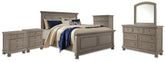 Lettner King Panel Bed, Dresser, Mirror, Chest and 2 Nightstands